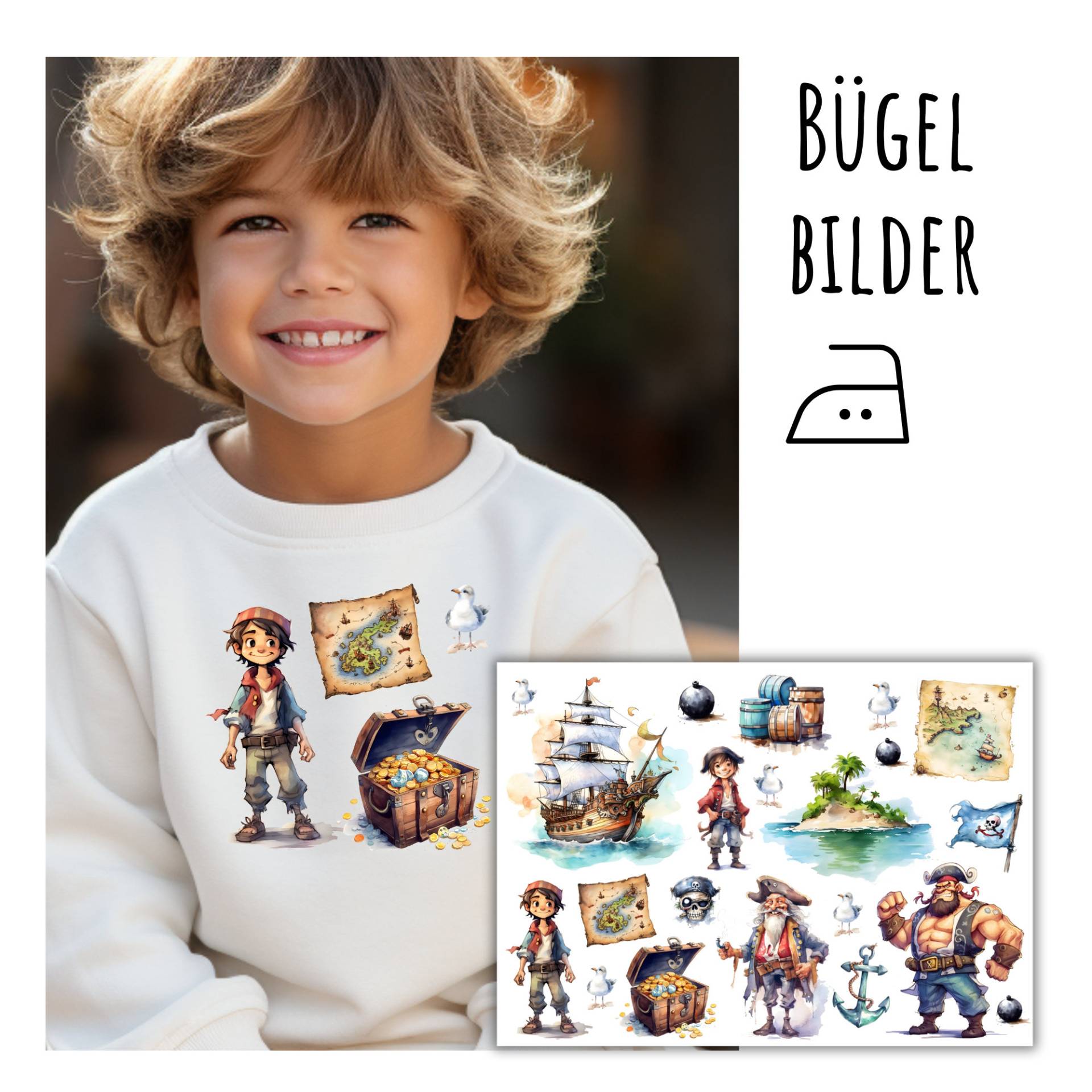 21 Bügelbilder Piraten, Piraten Zum Aufbügeln, Sku 5.000.145 von KokoHello