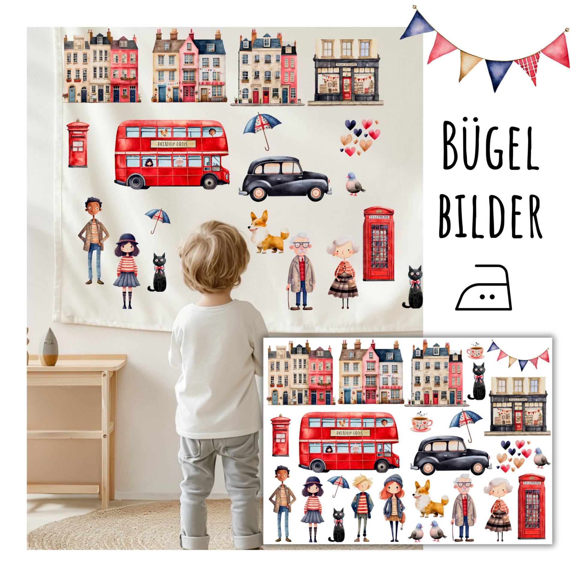 26 Bügelbilder Leben in London, Impressionen Aus London Zum Aufbügeln, Sku 5.000.162 von KokoHello