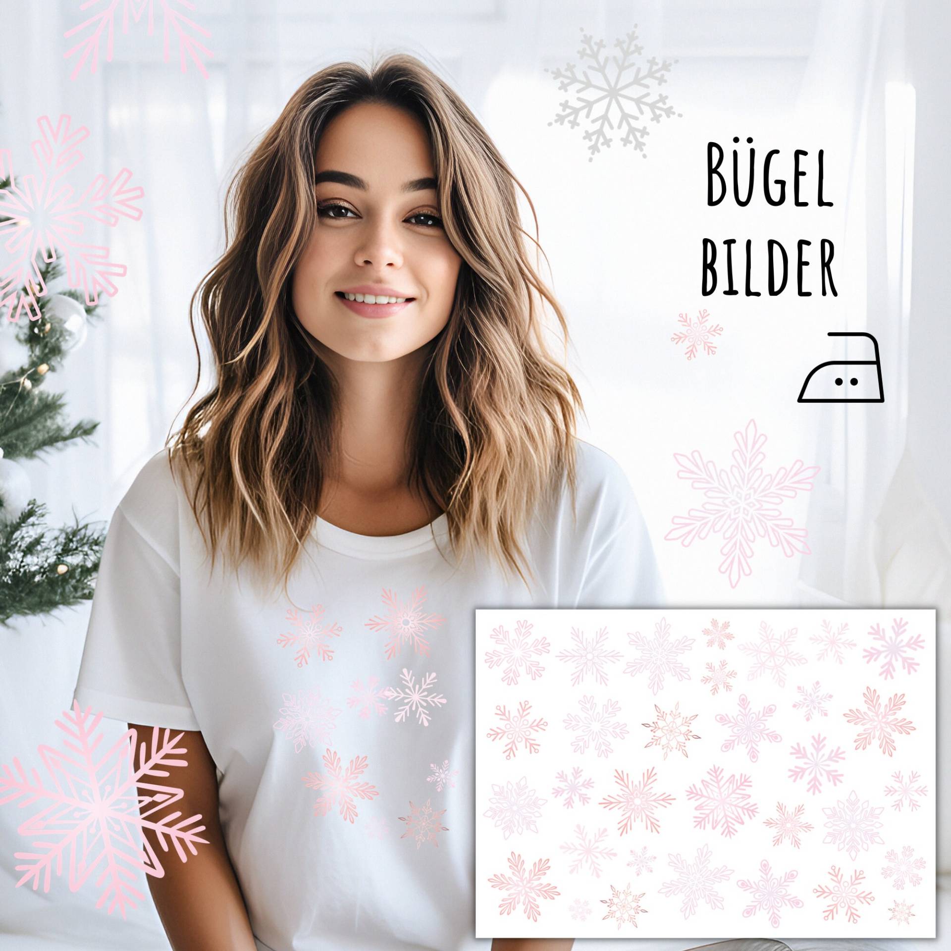 32 Bügelbilder, Schneekristalle Zum Aufbügeln, Eiskristalle, Schneeflocken, Schneesterne, Adventskalender, Eisblumen, Sku 5.000.183 von KokoHello