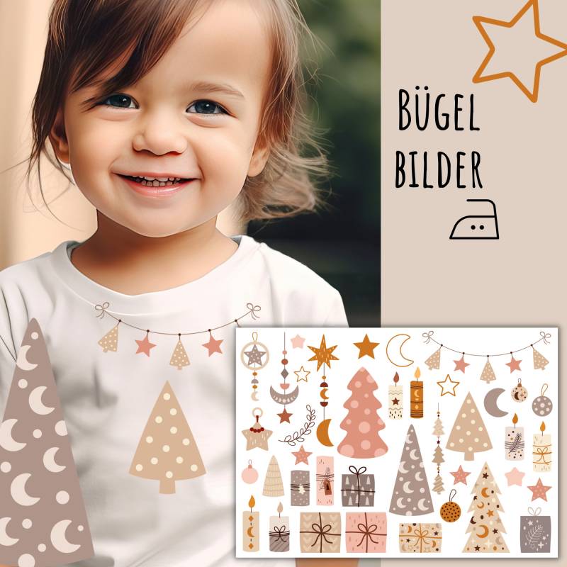 39 Bügelbilder Boho Weihnachten, Weihnachtsbilder Zum Aufbügeln, Weihnachtsbaum, Sterne Aufbügler, Sku 5.000.187 von KokoHello