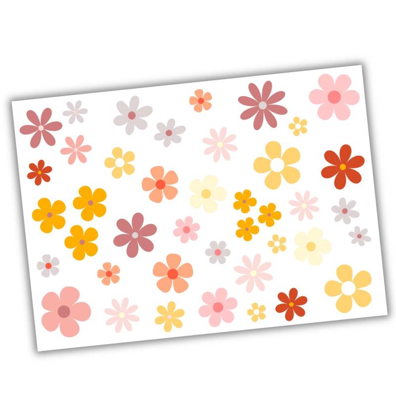 40 Bügelbilder Blumen, Blüten Zum Aufbügeln, Boho Blumen Aufbügeln in Warmen Farben von KokoHello