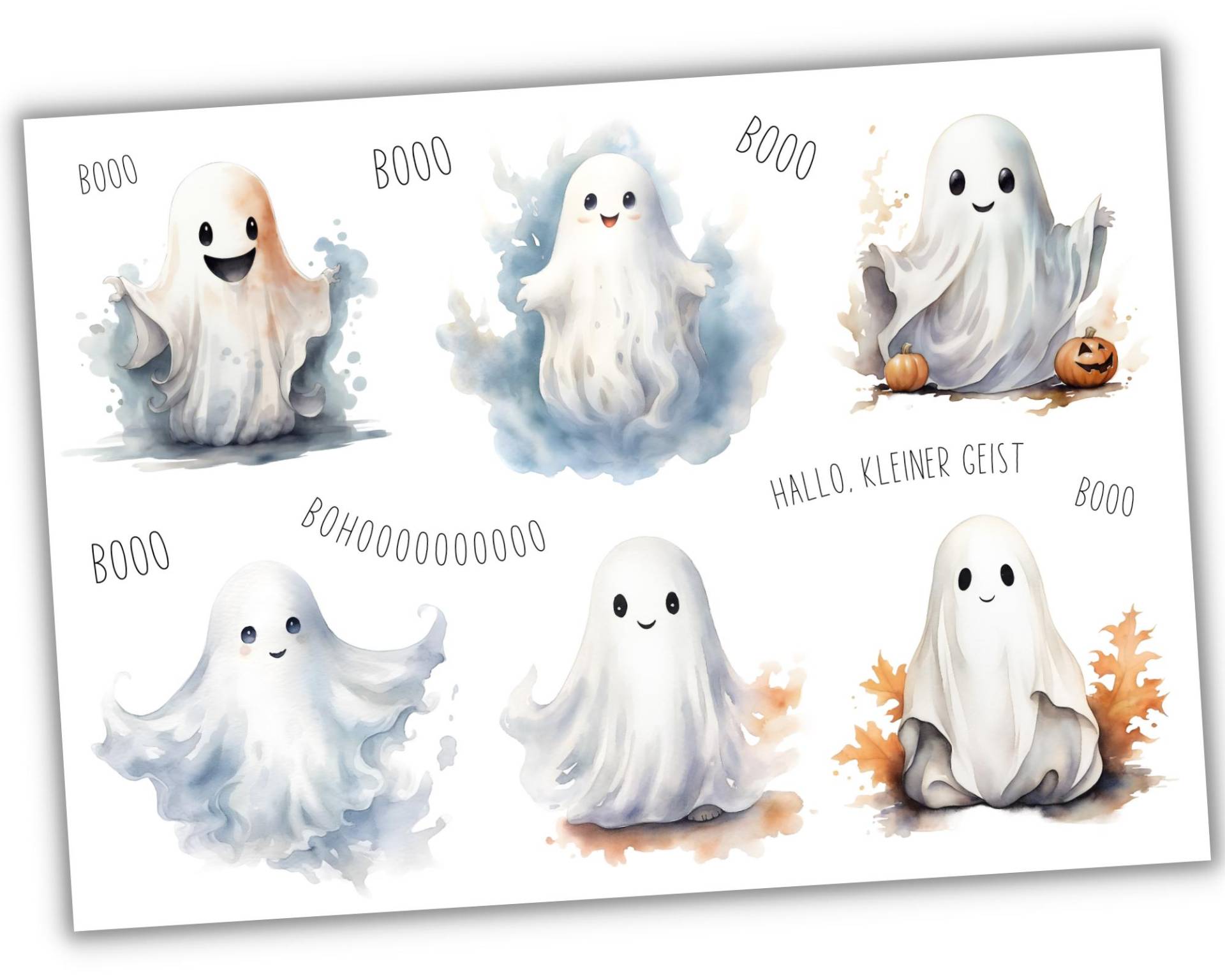 6 Bügelbilder Niedliche Geister, Kleines Gespenst, Geister Aufbügler, Sku 5.000.233 von KokoHello