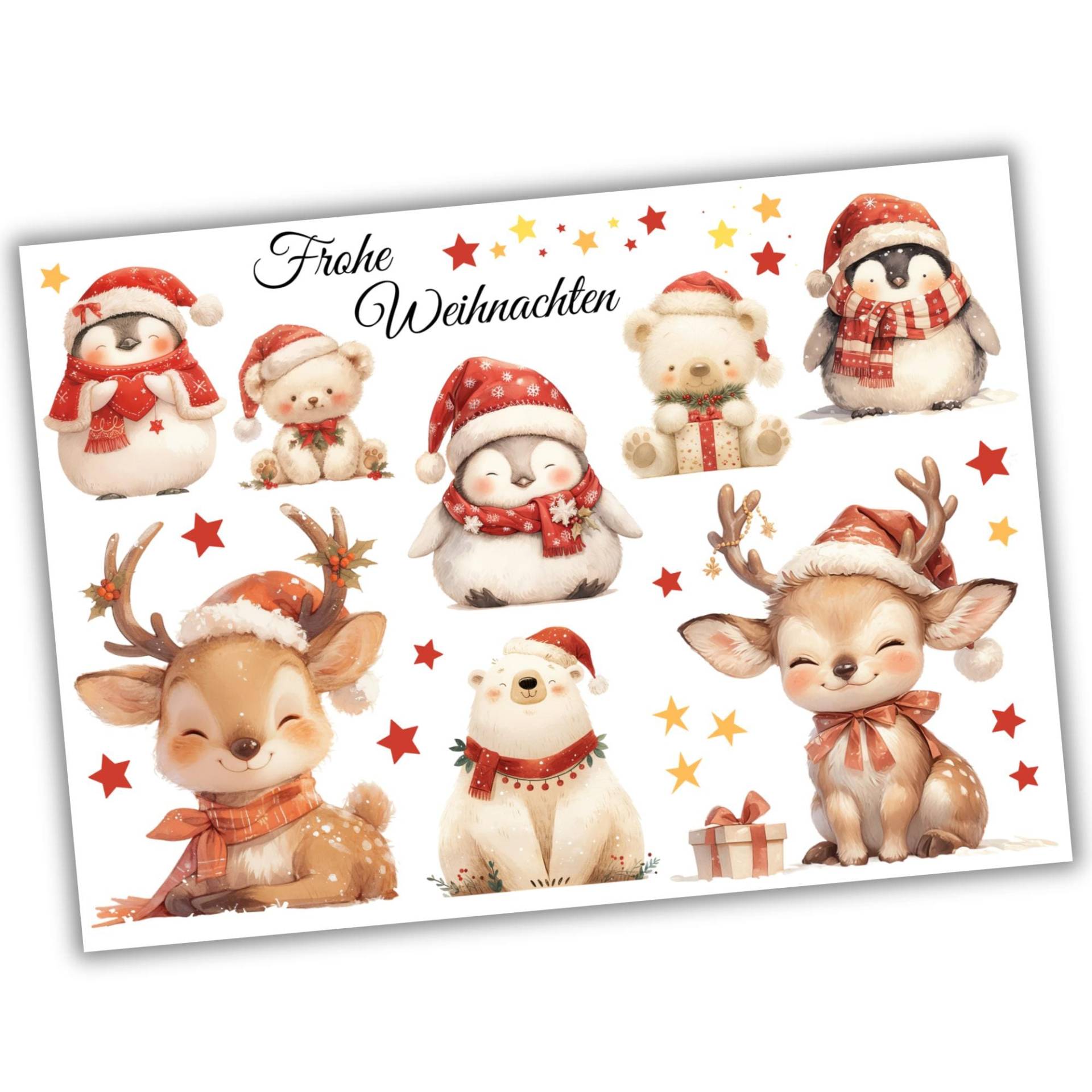 8 X Bügelbild Weihnachten, Niedliches Rentier Zum Aufbügeln, Sku 5.000.264 von KokoHello