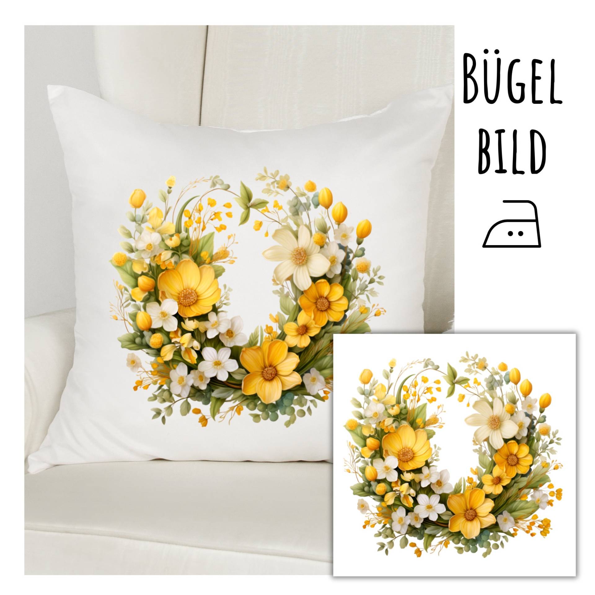 Bügelbild Blütenkranz, Blüten Zum Aufbügeln, Sku 5.000.283 von KokoHello