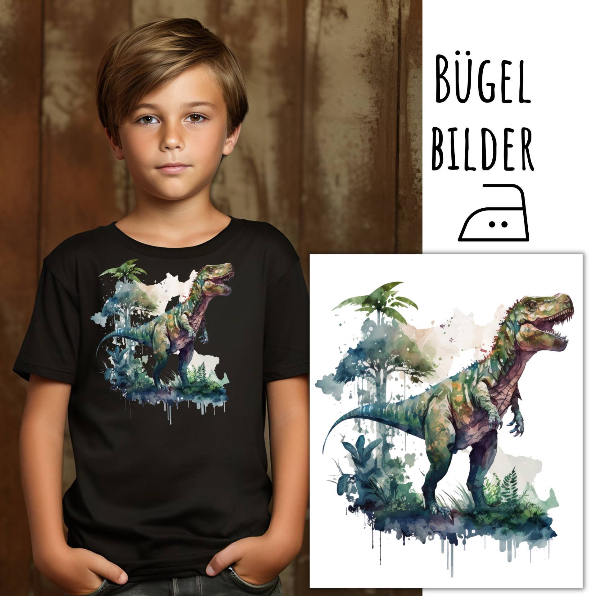 Bügelbild Dinosaurier, Dino Zum Aufbügeln, T-Rex, Tyrannosaurus, Sku 5.000.297 von KokoHello