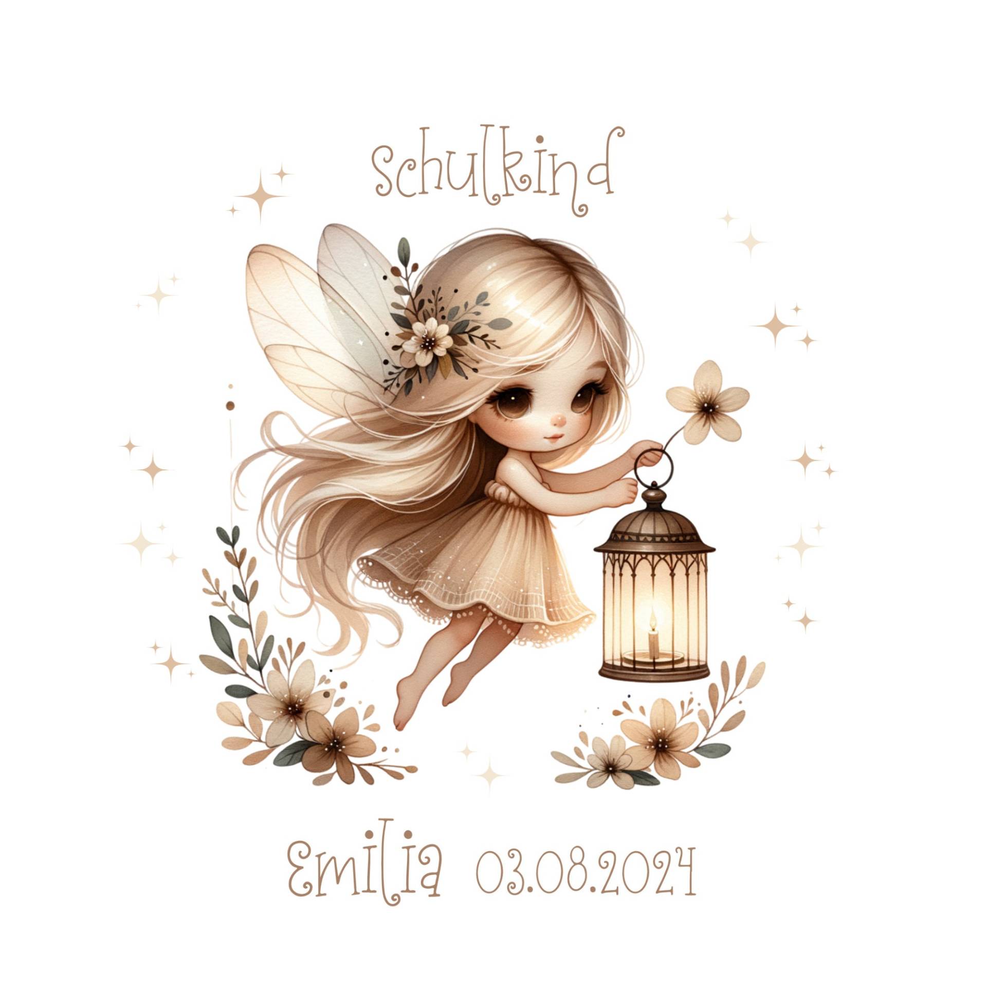 Bügelbild Für Schultüte Oder Geburtstag Mit Fee, Namen, Sku 5000.330 von KokoHello