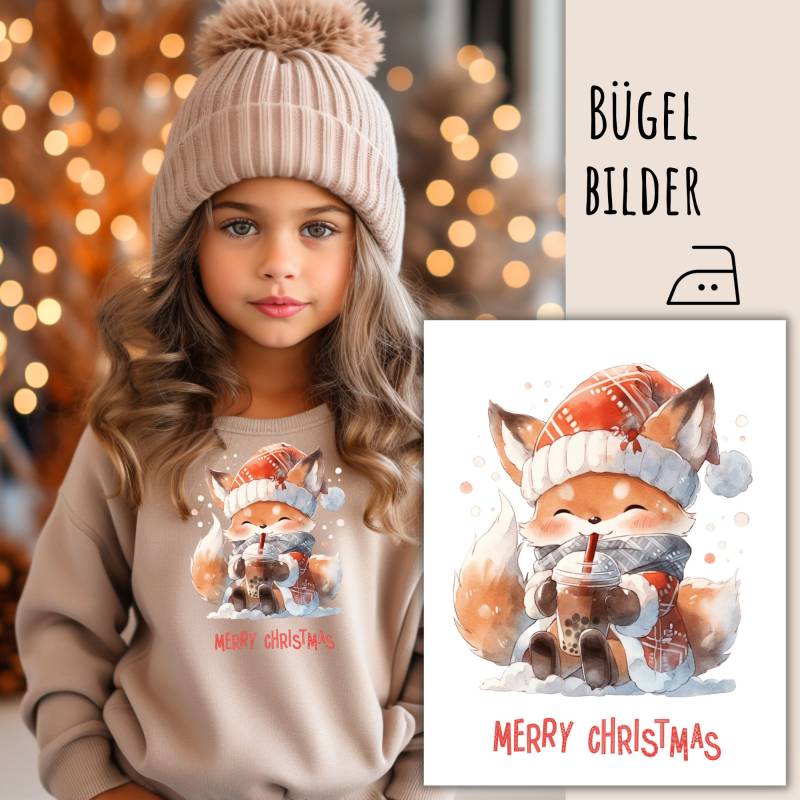 Bügelbild Kleiner Weihnachtsfuchs, Gemütliche Weihnachten, Weihnachtsbild Zum Aufbügeln, Bubble Tea, Adventskalender, Sku 5000.370 von KokoHello