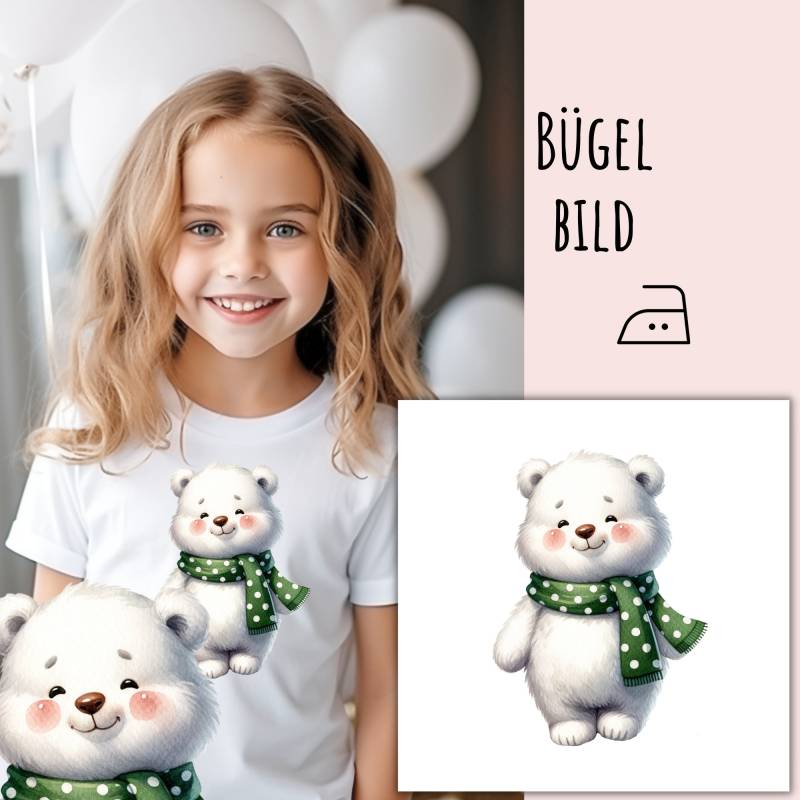 Bügelbild Niedliches Bärchen, Zuckersüßer Teddybär Zum Aufbügeln, Teddy Mit Schal Aufbügler, Weißer Bär, Sku 5.000.429 von KokoHello