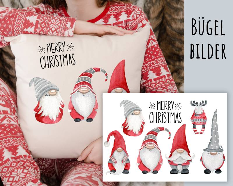 Bügelbilder, Weihnachts-Gnome, Gnomies, Weihnachtsbilder Zum Aufbügeln, 7 Stück, Adventskalender, Weihnachten, Sku 5.000.535 von KokoHello