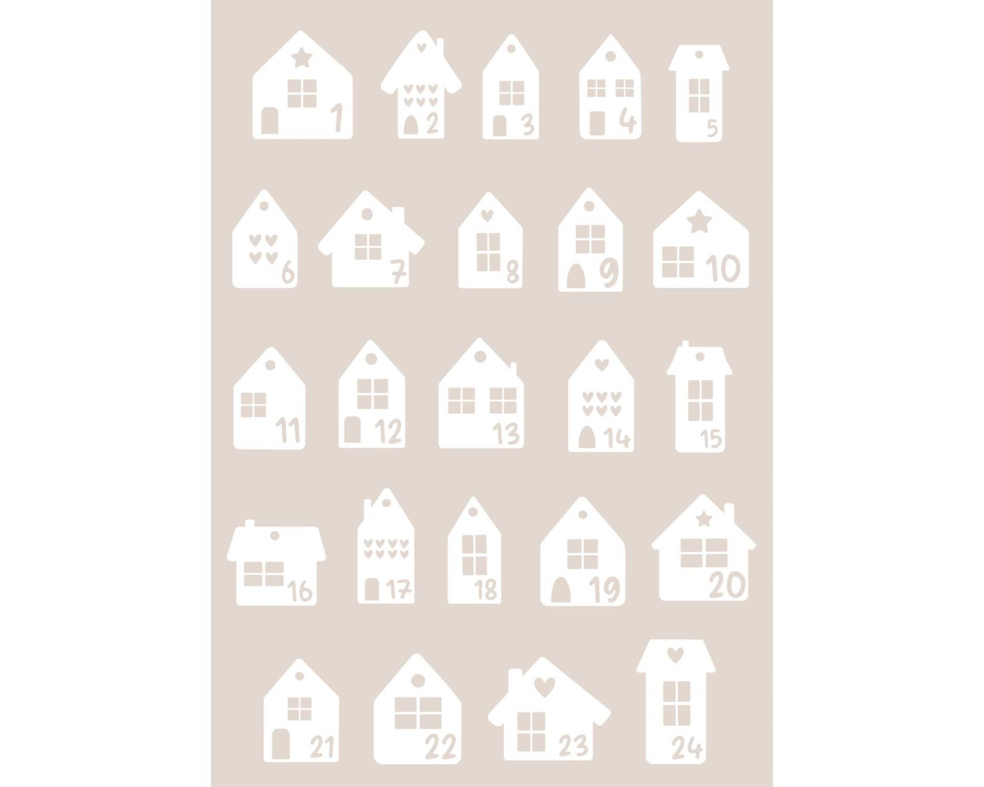 Bügelbilder Adventskalenderzahlen, Adventskalender Zahlen Zum Aufbügeln, Sku 5.000.493 von KokoHello