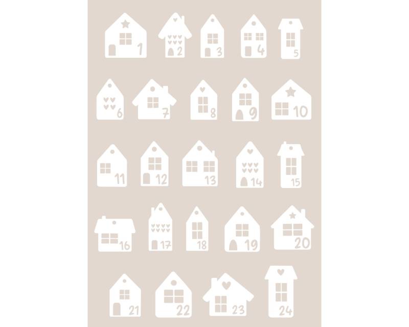 Bügelbilder Adventskalenderzahlen, Adventskalender Zahlen Zum Aufbügeln, Sku 5.000.493 von KokoHello