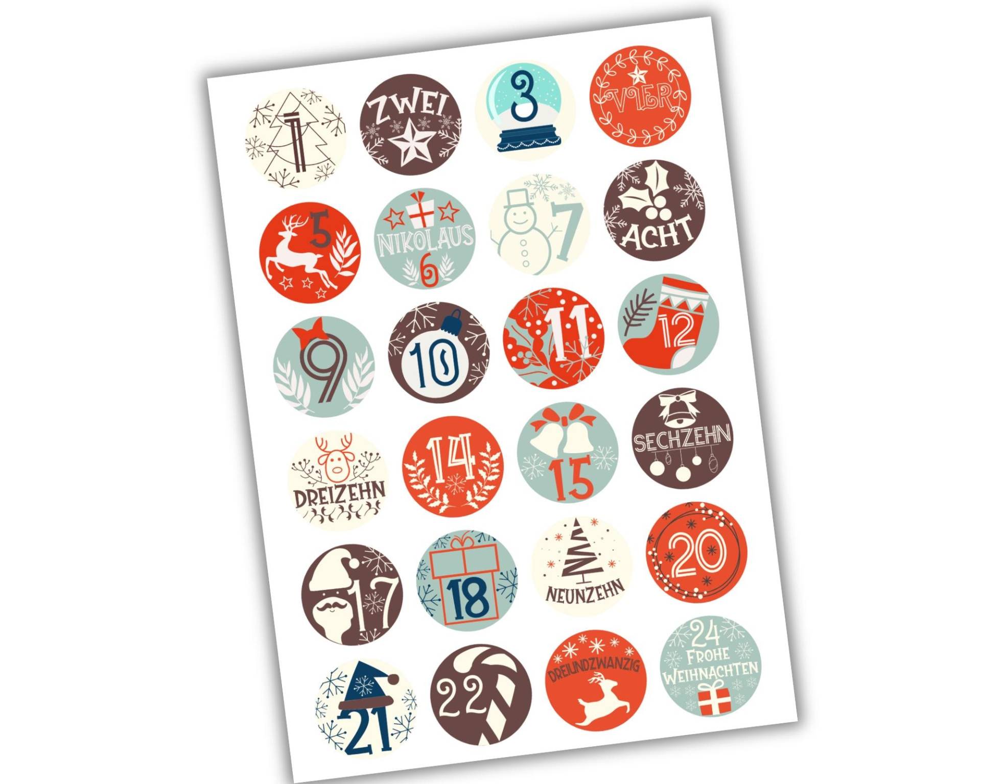 Bügelbilder Adventskalenderzahlen, Adventskalender Zahlen Zum Aufbügeln, Sku 5.000.496 von KokoHello