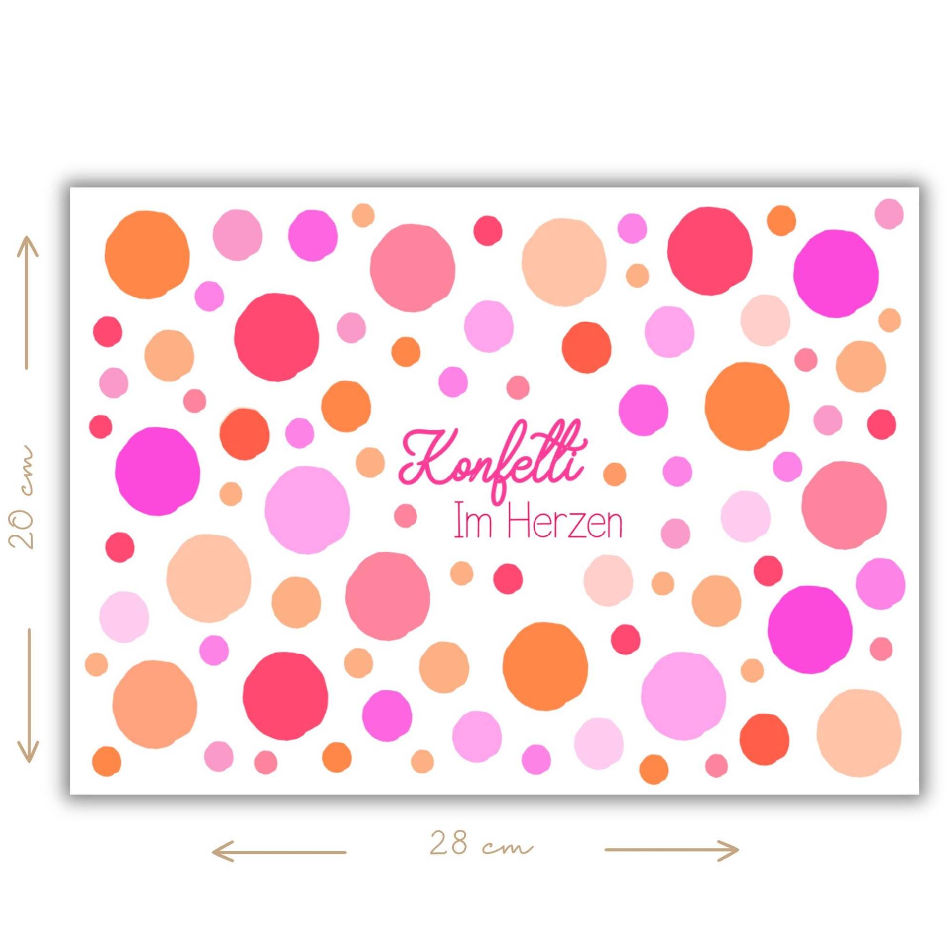 Bügelbilder Konfetti Im Herzen, Set Bunte Punkte Zum Aufbügeln in Rosa Und Orange Tönen von KokoHello