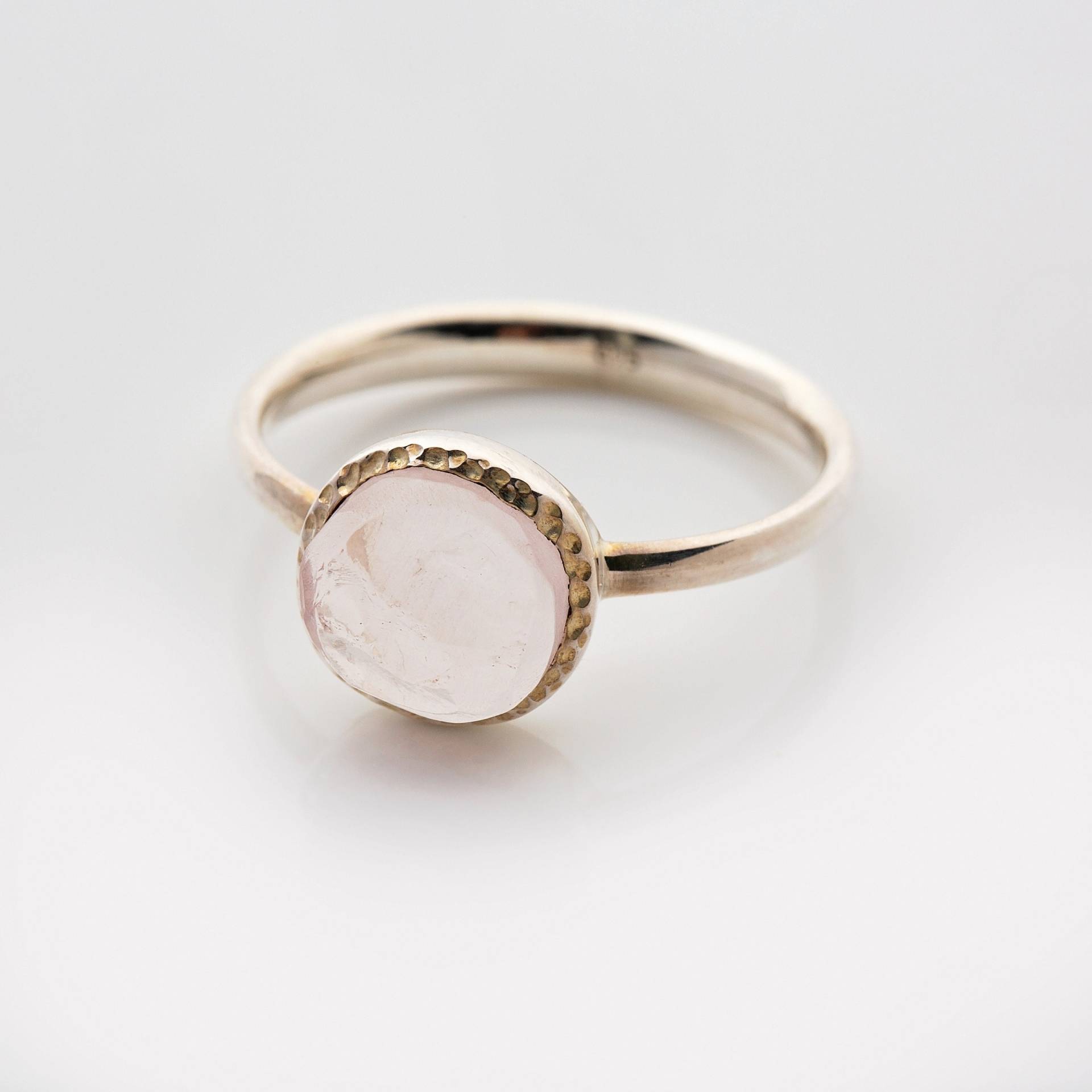 Roher Rosenquarz Ring Sterling Silber Platzhalter Verlobungsring Roher Rosenquarz Ring Sterling Silber Platzhalter Verlobungsring von KokoJewelleryShop