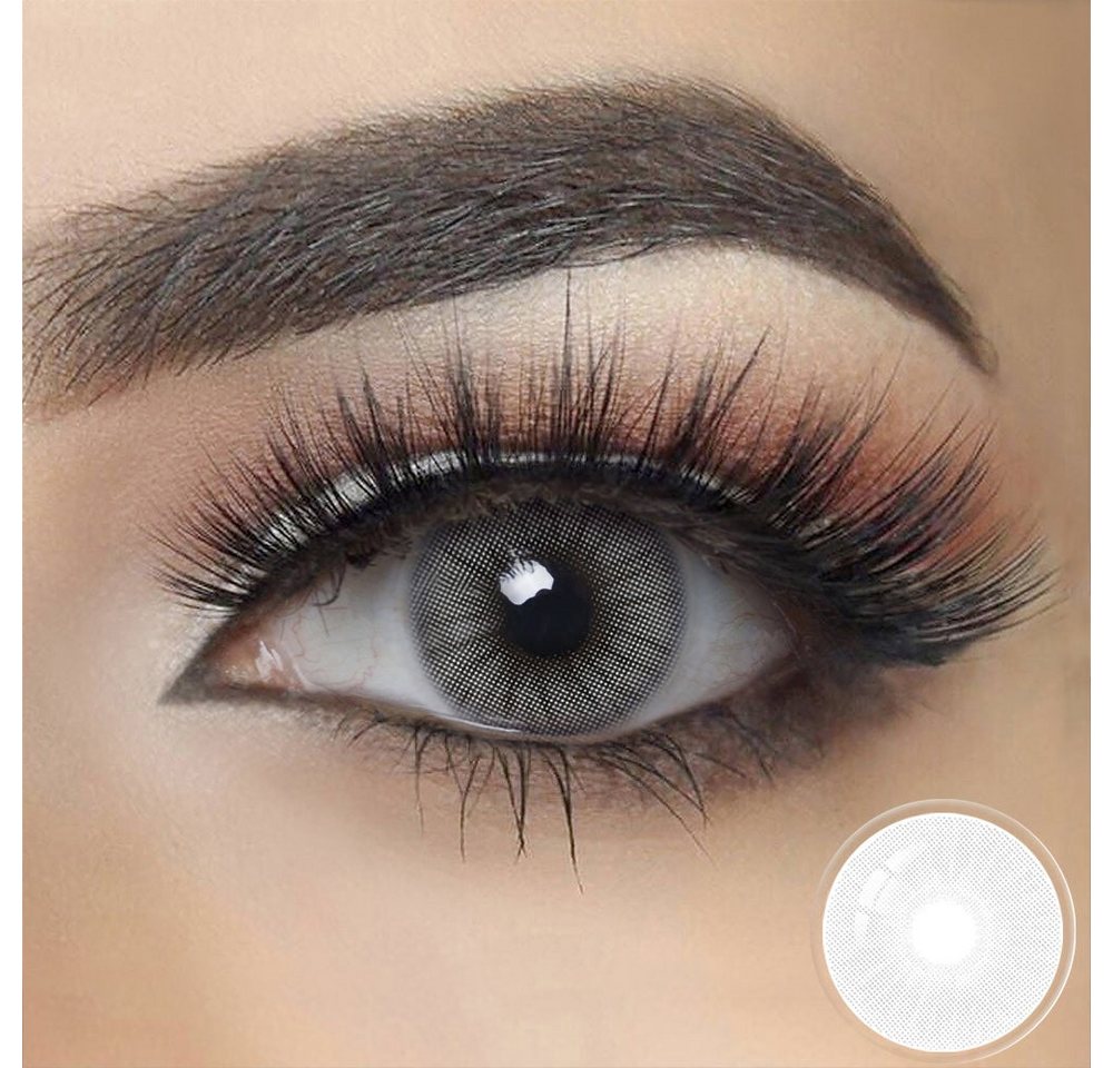 KokoLenses Jahreslinsen Farbige Kontaktlinsen Graue weiche Augen Linsen ohne Sehstärke, Wunderschöne Grau Farbe Jahreslinsen natürliche Linsen Kontaktlinsen von KokoLenses