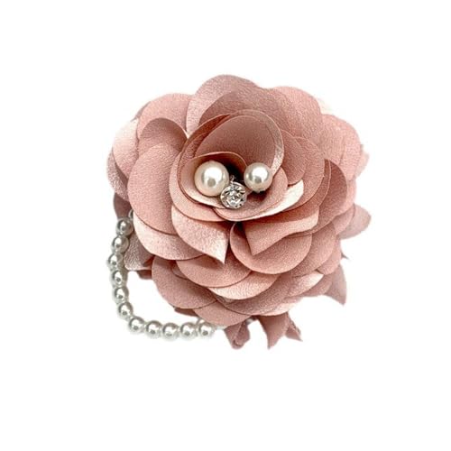 Kokoma Elegante Pfingstrosen-Brosche für Damen, Stoff-Blume, Perle, Anstecknadeln für Hochzeit, Bohemia, Kleid, Anzug, Zeremonie, Kleidung, Accessoires, Schmuck (Rosa) von Kokoma