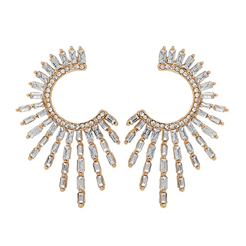 Modische Feuerwerk-Ohrstecker für Damen und Mädchen, bunte Strasssteine, Zirkonia, übertriebene Sonnenblume, baumelnde Boho-Statement-Ohrringe, Hochzeits-Ohrstecker, eleganter Schmuck, Geschenke von Kokoma