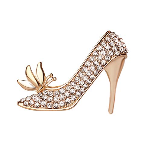 Zierliche High Heeled Schuhe Brosche Funkelnde Zirkonia Kristall Brosche Pins Modeschmuck Geschenke für Frauen Mädchen von Kokoma