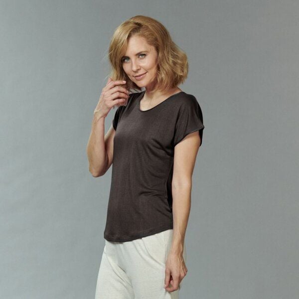 Kokon Zwo Basic Shirt mit überschnittenem Arm 43% Seide (peacesilk), 17% Leinen von Kokon Zwo