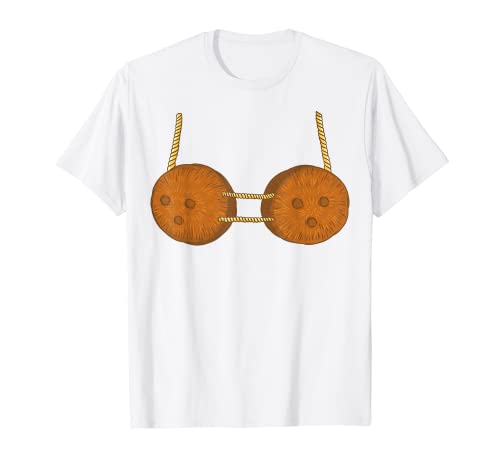 Kokosnuss Schalen BH Hawaii Kostüm Karneval Männer Frauen T-Shirt von Kokosnuss Schalen BH Lustiges Karneval Kostüm