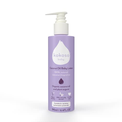 Kokoso Baby Organic Coconut Oil Lotion - Natürlicher Kokosduft Baby Feuchtigkeitspflege für trockene, empfindliche, zu Ekzemanfällige und normale Haut - 190ml Kokoso Baby Organic Coconut Oil Lotion - Natürlicher Kokosduft Baby Feuchtigkeitspflege für trockene, empfindliche, zu Ekzemanfällige und normale Haut - 190ml von Kokoso