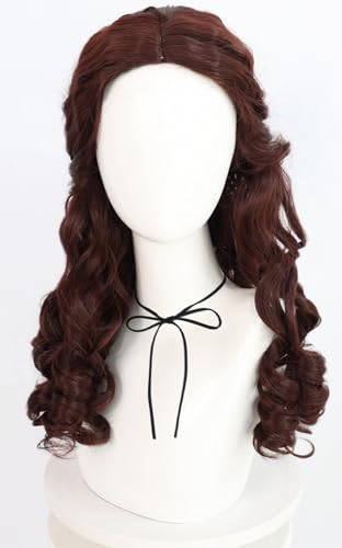 Kolegrial Belle Cosplay Perücken Damen Lange Flauschig Gelockt Kostümperücke Verkleidung Die Schöne und das Biest Prinzessin Belle Halloween Karneval Party Geburtstag Maskenball Kostüm Zubehör Wig von Kolegrial