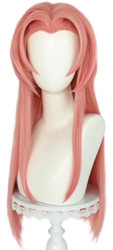 Kolegrial Haruno Sakura Cosplay Perücken Damen Rosa 70CM Lange Glattes Haar Kostümperücke Verkleidung Anime Ninja Haruno Sakura Halloween Karneval Party Geburtstag Maskenball Kostüm Zubehör Wig von Kolegrial