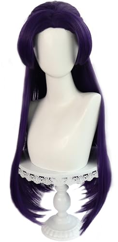 Kolegrial Jinshi Cosplay Perücken Herren Dunkelviolett Lange Glattes Haar Kostümperücke Verkleidung Anime Apotheker Jinshi Halloween Karneval Party Geburtstag Maskenball Kostüm Zubehör Wig von Kolegrial