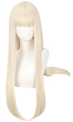 Kolegrial Luna Tsukino Cosplay Perücken Damen Langes Glattes Haar Pony Kostümperücke Verkleidung Animei Tsukino Luna Halloween Karneval Party Geburtstag Maskenball Kostüm Zubehör Wig von Kolegrial
