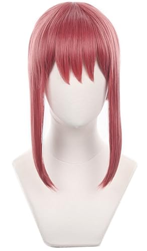 Kolegrial Makima Cosplay Perücken Damen Rose 70CM Lange Pferdeschwanz Twist Kostümperücke Verkleidung Anime Chainsaw Man Demon Makima Halloween Karneval Party Geburtstag Maskenball Kostüm Zubehör Wig von Kolegrial