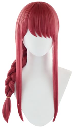Kolegrial Makima Cosplay Perücken Damen Rose Lange Pferdeschwanz Kostümperücke Verkleidung Anime Chainsaw Man Demon Makima Halloween Karneval Party Geburtstag Maskenball Kostüm Zubehör Wig von Kolegrial