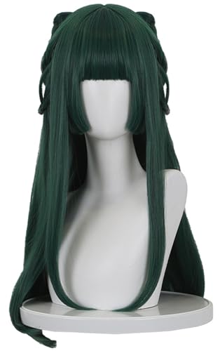 Kolegrial Mao Mao Cosplay Perücken Damen Dunkelgrün 65CM Lange Glattes Haar mit Zopf Kostümperücke Verkleidung Season 2 Apotheker Mao Mao Halloween Karneval Party Geburtstag Maskenball Anime Wig von Kolegrial