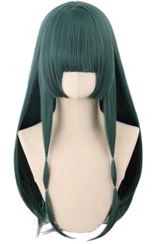 Kolegrial Mao Mao Cosplay Perücken Damen Dunkelgrün 75CM Lange Glattes Haar Kostümperücke Verkleidung Anime Apotheker Mao Mao Halloween Karneval Party Geburtstag Maskenball Kostüm Zubehör Wig von Kolegrial