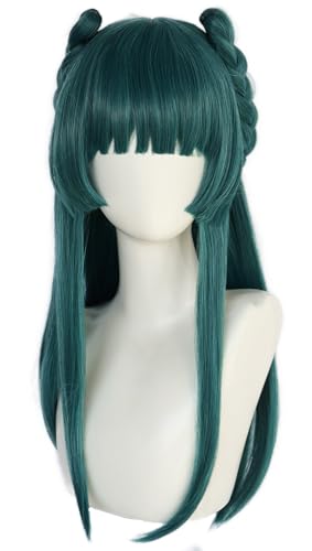 Kolegrial Mao Mao Cosplay Perücken Damen Dunkelgrün Lange Glattes Haar mit Zopf Kostümperücke Verkleidung Season 2 Apotheker Mao Mao Halloween Karneval Party Geburtstag Maskenball Zubehör Anime Wig von Kolegrial