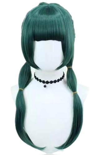 Kolegrial Mao Mao Cosplay Perücken Damen Dunkelgrün Lange Kostümperücke Verkleidung Anime Apotheker Mao Mao Halloween Karneval Party Geburtstag Maskenball Wig von Kolegrial