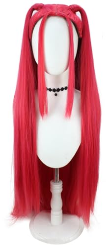 Kolegrial Mira Cosplay Perücken Damen Rose 95CM Lang Glattes Haar Kostümperücke Verkleidung Anime Dämon Jäger Girlgroup Mira Halloween Karneval Party Geburtstag Maskenball Kostüm Zubehör Wig von Kolegrial