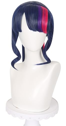 Kolegrial Twilight Sparkle Cosplay Perücken Damen Ombre Lila Abnehmbar Pferdeschwanz Kostümperücke Verkleidung Einhorn Prinzessin Twilight Sparkle Halloween Karneval Party Maskenball Zubehör Wig von Kolegrial