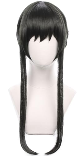 Kolegrial Yor Forger Cosplay Perücken Damen Lange Pony Hochsteckfrisur Kostümperücke Verkleidung Anime Spy Family Thorn Princess Yor Forger Halloween Karneval Party Maskenball Kostüm Zubehör Wig von Kolegrial