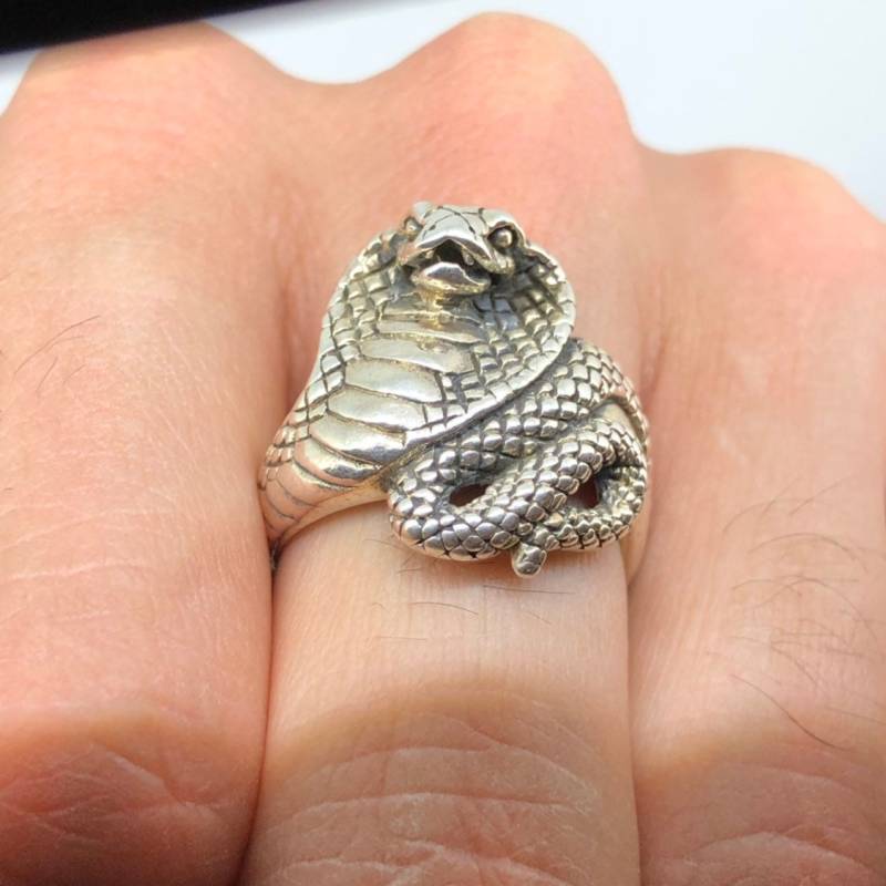 Kobra Silber Ring, Schlangen Tier Sterling Kolezi Bros, Angry Cobra Schlangenring Kobra Silber Ring, Schlangen Tier Sterling Kolezi Bros, Angry Cobra Schlangenring von KoleziBros