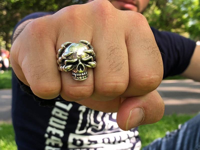 Totenkopf Ring Sterling Silber Herrenring Herren Schmuck Handmade Skull Totenkopf Ring Sterling Silber Herrenring Herren Schmuck Handmade Skull von KoleziBros