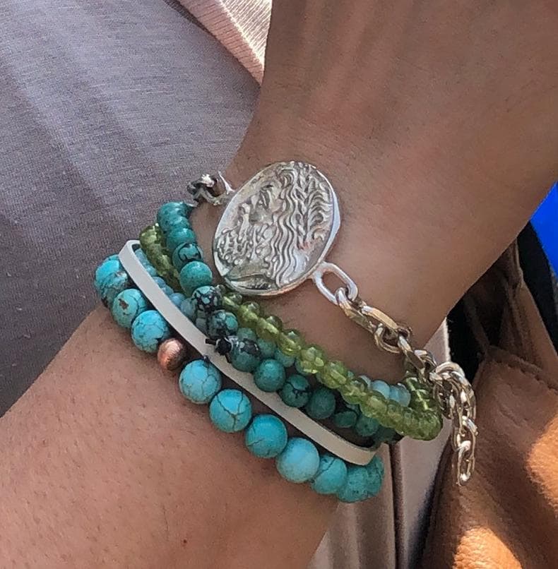 Zeus Silbermünze Armband Handmade Von Kolezi Bros von KoleziBros