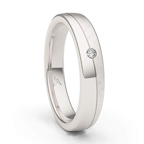 Kolibri Rings - Ring Silber 925 Damen Zirkonia Stein Freundschaftsring Partnerring Verlobungsring - 100% Made in Germany Inkl. Etui (Hochglanz Poliert/Schrägmatt, 63 (20.1)) von Kolibri Rings