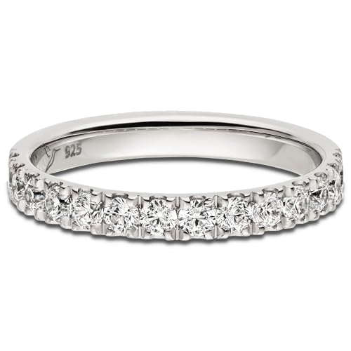 Kolibri Rings® Eternity-Ring Silber 925 – 14 handgefasste Zirkonia – Made in Germany – Gratis Etui (55 (Ø17,5 mm)) von Kolibri Rings