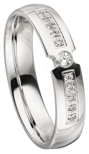 Kolibri Rings Damenring 11 Zirkonia Steine Sterling Silber 925 Ehering Verlobungsring Partnerring Freundschaftsring Ring - Inkl. Gratis Gravur und Etui von Kolibri Rings