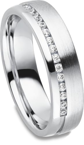 Kolibri Rings Damenring 15 Zirkonia Steine Sterling Silber 925 Ehering Verlobungsring Partnerring Freundschaftsring Ring - Inkl. Gravur und Etui von Kolibri Rings