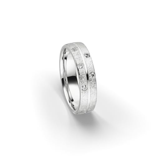 Kolibri Rings Damenring Eismatt 5 Zirkonia Steine Sterling Silber 925 Ring Ehering Verlobungsring Partnerring Freundschaftsring - Inkl. Gratis Gravur und Etui von Kolibri Rings