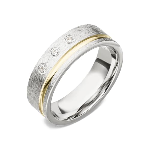 Kolibri Rings Damenring Eismatt Gelb Vergoldet 3 Zirkonia Steine Sterling Silber 925 Ring Ehering Verlobungsring Partnerring Freundschaftsring - Inkl. Gratis Gravur und Etui von Kolibri Rings