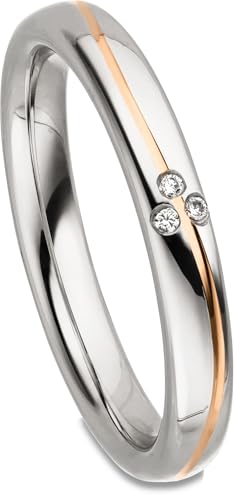 Kolibri Rings Damenring Rot Vergoldet 3 Zirkonia Steine Sterling Silber 925 Ring Ehering Verlobungsring Partnerring Freundschaftsring - Inkl. Gratis Gravur und Etui von Kolibri Rings