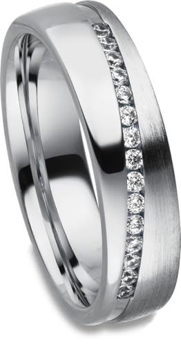 Kolibri Rings Damenring Sterling Silber 925 15 Zirkonia Steine Ring Ehering Verlobungsring Partnerring Freundschaftsring - Inkl. Gravur und Etui von Kolibri Rings