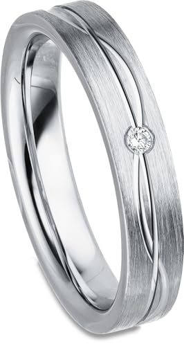 Kolibri Rings Damenring Zirkonia Stein Sterling Silber 925 Ehering Verlobungsring Partnerring Freundschaftsring Ring - Inkl. Gravur und Etui von Kolibri Rings